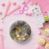 Abstrakte Fantasy-Blume Modernes Fraktal Pappteller (Party)