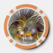 Abstrakte Fantasy-Blume Modernes Fraktal Pokerchips (Rückseite)