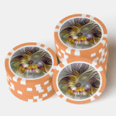 Abstrakte Fantasy-Blume Modernes Fraktal Pokerchips (Stapel)