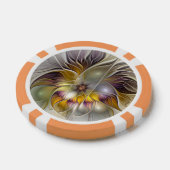 Abstrakte Fantasy-Blume Modernes Fraktal Pokerchips (Einzeln)