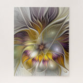 Abstrakte Fantasy-Blume Modernes Fraktal Puzzle (Vertikal)