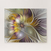 Abstrakte Fantasy-Blume Modernes Fraktal Puzzle (Horizontal)