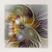 Abstrakte Fantasy-Blume Modernes Fraktal Puzzle (Horizontal)