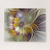 Abstrakte Fantasy-Blume Modernes Fraktal Puzzle (Horizontal)