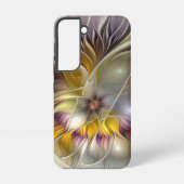 Abstrakte Fantasy-Blume Modernes Fraktal Samsung Galaxy Hülle (Rückseite)
