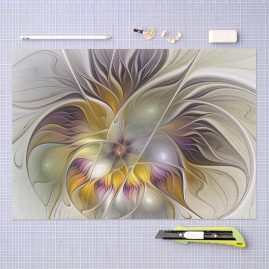 Abstrakte Fantasy-Blume Modernes Fraktal Seidenpapier (Handwerk)