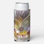 Abstrakte Fantasy-Blume Modernes Fraktal Selters Dosenkühler (Seltzer Vorderseite)