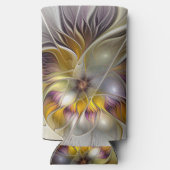 Abstrakte Fantasy-Blume Modernes Fraktal Selters Dosenkühler (Rückseite)