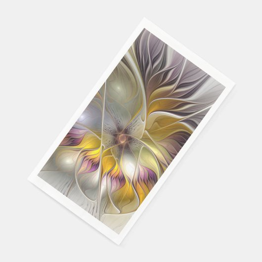 Abstrakte Fantasy-Blume Modernes Fraktal Serviette (Ecke)