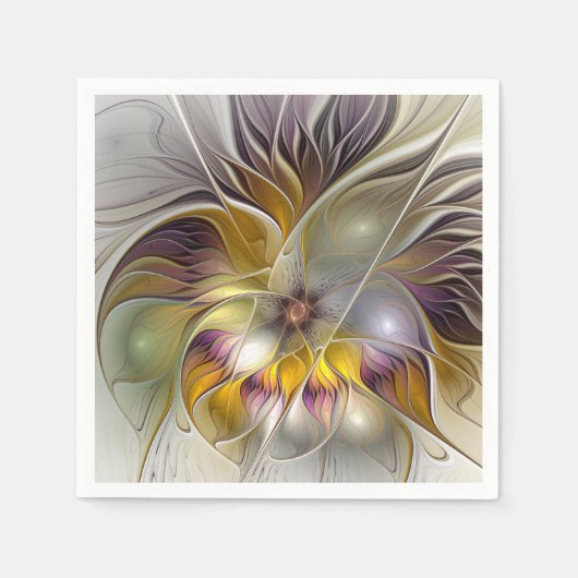 Abstrakte Fantasy-Blume Modernes Fraktal Serviette (Vorderseite)