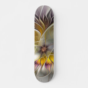 Abstrakte Fantasy-Blume Modernes Fraktal Skateboard