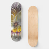 Abstrakte Fantasy-Blume Modernes Fraktal Skateboard (Vorderseite)