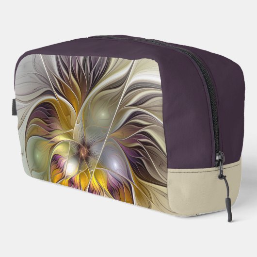 Abstrakte Fantasy-Blume Modernes Fraktal Waschbeutel (Rechte Ecke)