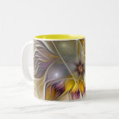 Abstrakte Fantasy-Blume Modernes Fraktal Zweifarbige Tasse (Vorderseite Links)