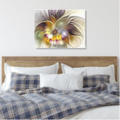 Abstrakte Fantasy Blume Modernes Triptychon Leinwanddruck (Insitu (Schlafzimmer))