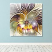 Abstrakte Fantasy Blume Modernes Triptychon Leinwanddruck (Insitu (Holzboden))