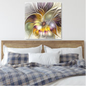 Abstrakte Fantasy Blume Modernes Triptychon Leinwanddruck (Insitu (Schlafzimmer))