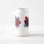 Abstrakte Farbabstriche - 22 oz Stein Design Bierglas (Vorderseite Links)