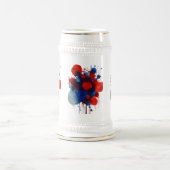 Abstrakte Farbabstriche - 22 oz Stein Design Bierglas (Mittel)