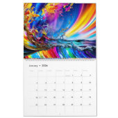 Abstrakte Farbausdrücke von Rainbow Paint Splash Kalender (Jan 2026)