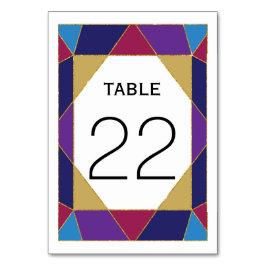 Abstrakte Farbblock Juwel Hochzeit Tischnummer