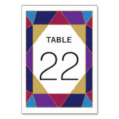 Abstrakte Farbblock Juwel Hochzeit Tischnummer (Vorderseite)