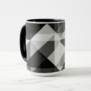 Abstrakte Farbblock Tasse in Schwarz und Grau