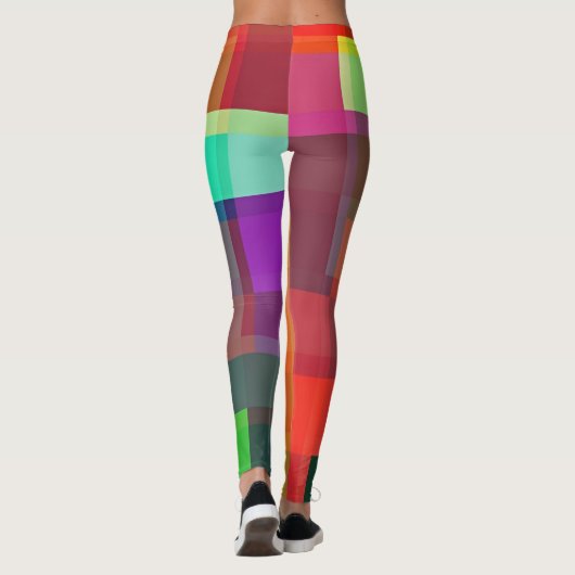 Abstrakte Farbblockkunst Leggings (Rückseite)