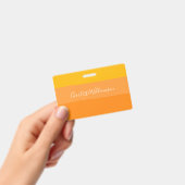 Abstrakte Farbblockstreifen Orange Personalisiert Ausweis (Handheld)