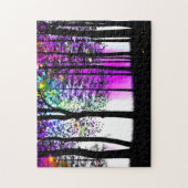 Abstrakte Farbe auf Schwarzen Silhouetten Puzzle (Vertikal)