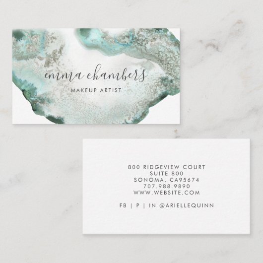 Abstrakte Farbe Blau grüne Gattung Visitenkarte (Vorne/Hinten)