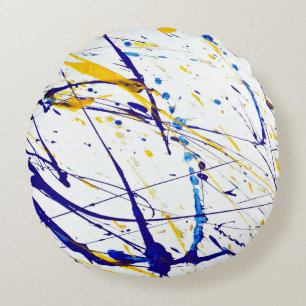 Abstrakte Farbe blau Rundes Kissen
