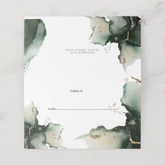 Abstrakte Farbe des grünen Wassers Platzkarte (Außenseite Aufgefaltet)