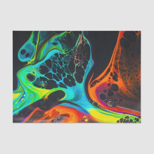 Abstrakte Farbe, Entfärbung, Taschenbelag Seidenpapier (Vorderseite)