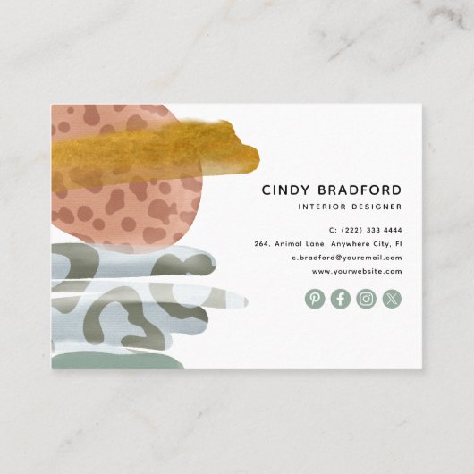 Abstrakte Farbe für Tiere Druckfarbe Visitenkarte (Rückseite)