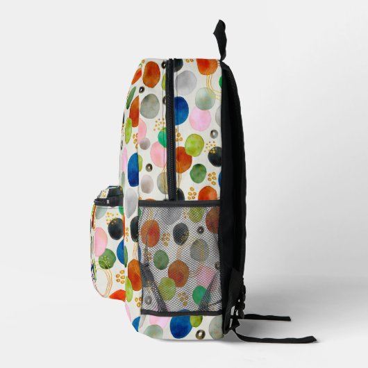 Abstrakte Farbe Gold Glitzer Art + Monogramm Bedruckter Rucksack (Rechts)