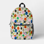 Abstrakte Farbe Gold Glitzer Art + Monogramm Bedruckter Rucksack (Vorderseite)