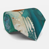 Abstrakte Farbe Herbst lässt Türkis Aquamarinen Ro Krawatte (Gerollt)