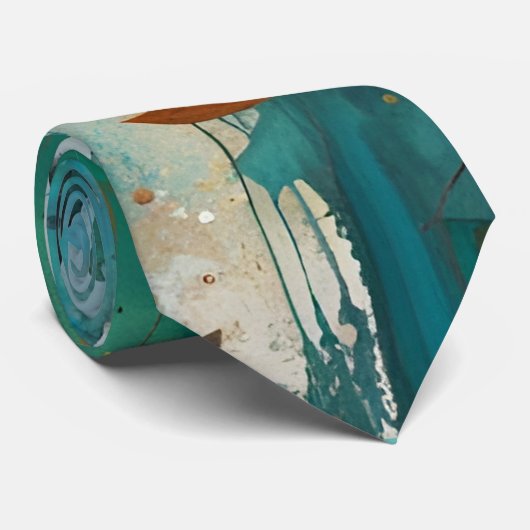 Abstrakte Farbe Herbst lässt Türkis Aquamarinen Ro Krawatte (Gerollt)