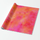 Abstrakte Farbe im Wasser Rosa Farbe Orange Geschenkpapier (Ungerollt)