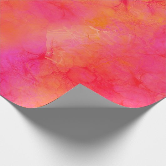 Abstrakte Farbe im Wasser Rosa Farbe Orange Geschenkpapier (Ecke)