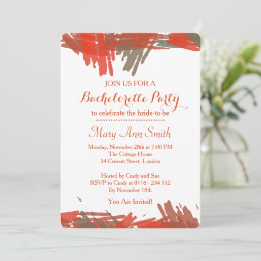 Abstrakte Farbe mit Bachelor-Party Einladung (Stehend Vorderseite)