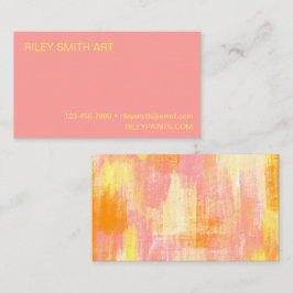 Abstrakte Farbe Orange Gelb Rosa Einfach Visitenkarte