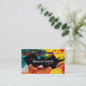 Abstrakte Farbe | Pinselstriche Visitenkarte (Stehend Vorderseite)