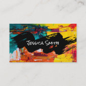 Abstrakte Farbe | Pinselstriche Visitenkarte (Vorderseite)
