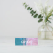 Abstrakte Farbe Rosa Aquamarine soziale Symbole Mini Visitenkarte (Stehend Vorderseite)