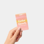 Abstrakte Farbe Rosa Gelb Personalisiert Ausweis (Handheld)
