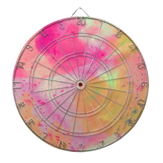 Abstrakte Farbe Rosa Gelbe Lila Schicht Dartscheibe (vorne)