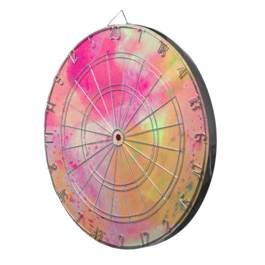 Abstrakte Farbe Rosa Gelbe Lila Schicht Dartscheibe (Vorderseite rechts)