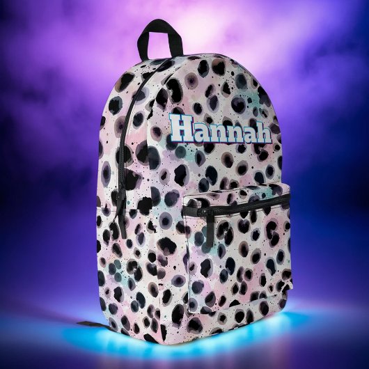 Abstrakte Farbe Rosa Schwarzer Spot Bedruckter Rucksack